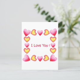 Cartão Postal De Convite Minimalista  Romântico Eu Te Amo  Dia dos Namorado