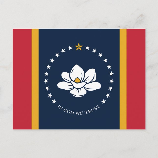 Cartão Postal De Convite Mississippi Flag 2020 New (Frente)
