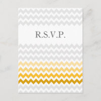 Mod chevron yellow e cinza Casamento Ombre rsvp