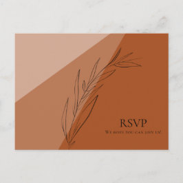 Cartão Postal De Convite Modern Terra Cotta Wedding RSVP