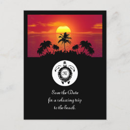 Cartão Postal De Convite Monograma de Diamante de Tartaruga do Mar Negro