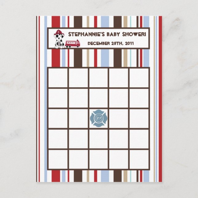 Cartão Postal De Convite Motor de Fogo Nojo da Placa de Bingo Escrita (Frente)