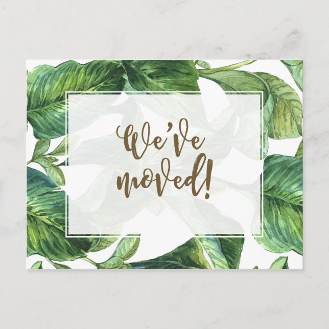 Cartão Postal De Convite Mudamos de endereço para palma tropical (Frente)