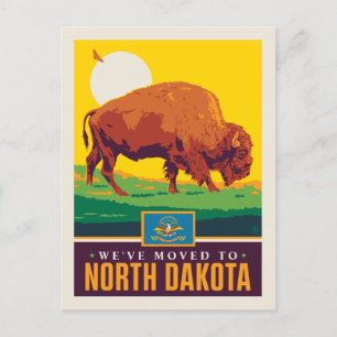 Cartão Postal De Convite Mudamos para Dakota do Norte