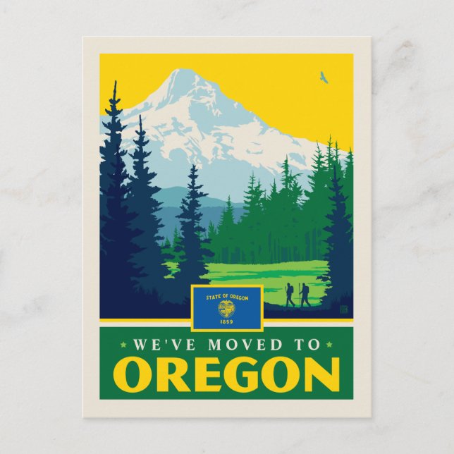 Cartão Postal De Convite Mudamos para Oregon (Frente)