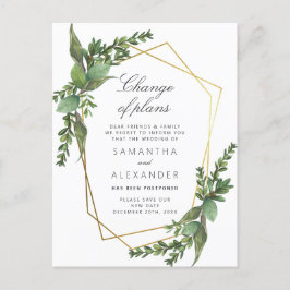 Cartão Postal De Convite Mudança De Planos | Casamento com Verduras Botânic