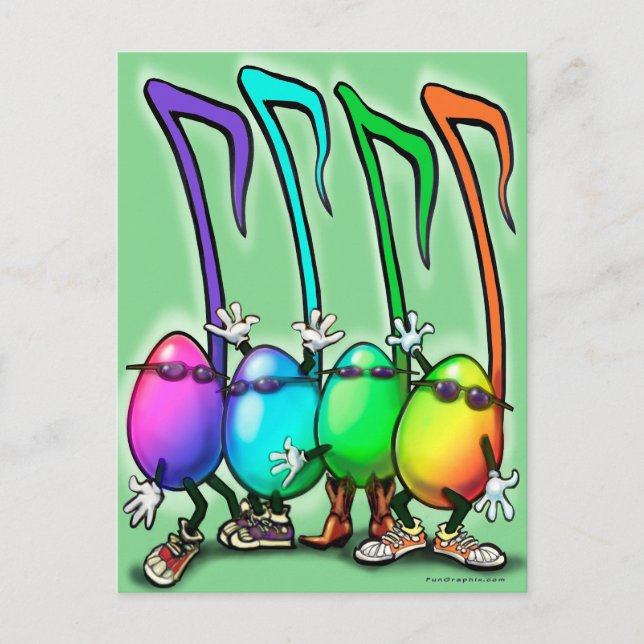 Cartão Postal De Convite Music Notes Party (Frente)