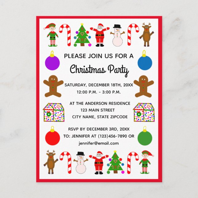 Cartão-postal de convite nº 2 do quadro natalino (Frente)