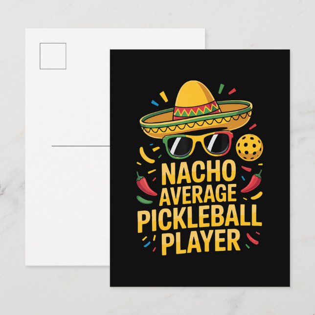 Cartão Postal De Convite Nacho Average Pickleball Player (Frente/Verso)