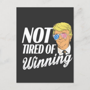 Cartão Postal De Convite Não Cansado de ganhar o dia de posse de Trump Maga