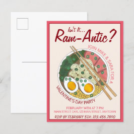 Cartão Postal De Convite Não é Rom-ântico Dia dos Namorados Ramen