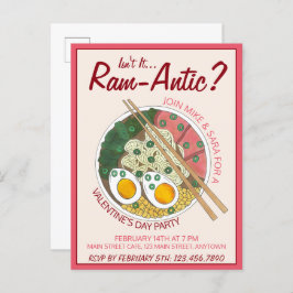 Cartão Postal De Convite Não é romântico Dia dos Namorados Ramen