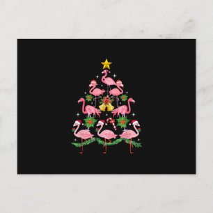 Cartão Postal De Convite Natal - Árvore de Natal de Flamingo Fofo