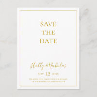 Natal simples | White Save The Date Postcard
