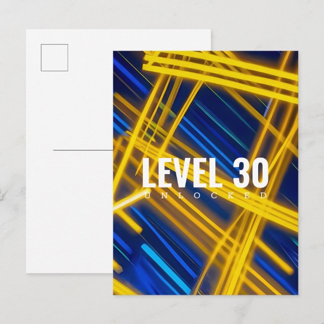 Cartão Postal De Convite Neon Yellow Cyan Cyberpunk Light Trails Abstract (Frente/Verso)