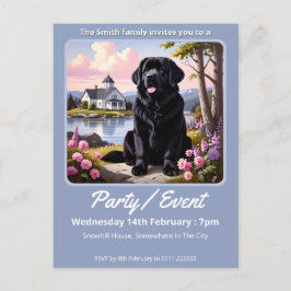 Cartão Postal De Convite Newfoundland Dog