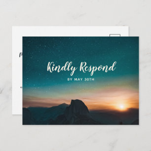 Cartão Postal De Convite Night Sky Galaxy Mountain Star Modern Wedn RSVP