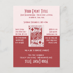 Cartão Postal De Convite Noite de Jogo Divertida Festa