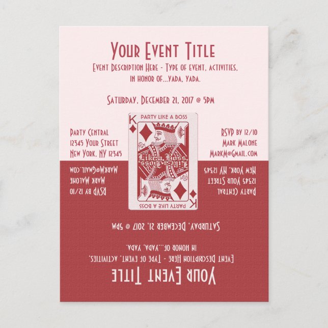 Cartão Postal De Convite Noite Divertida de Festa (Frente)