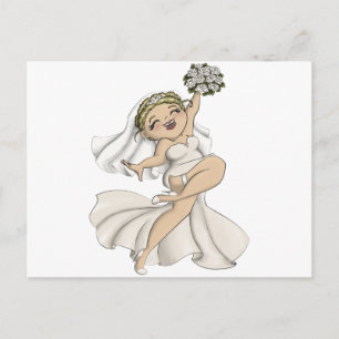 Cartão Postal De Convite Noiva Feliz 02