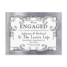 Noivado de Decoração de Vintage Dourado-prata