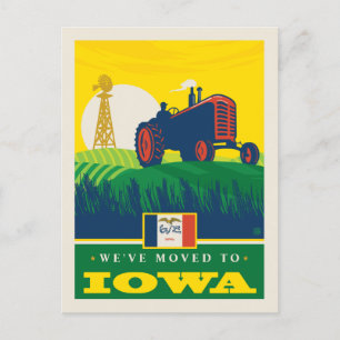 Cartão Postal De Convite Nós nos mudamos para Iowa