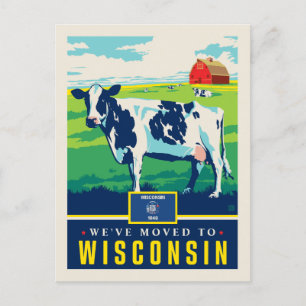 Cartão Postal De Convite Nós nos mudamos para Wisconsin