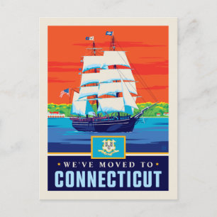 Cartão Postal De Convite Nós transportamo-nos a Connecticut