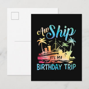 Cartão Postal De Convite Nossa, é minha viagem de aniversário