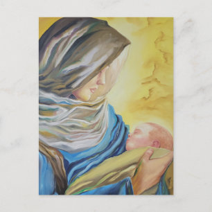Cartão Postal De Convite Nossa Senhora do Silêncio segurando o menino Jesus