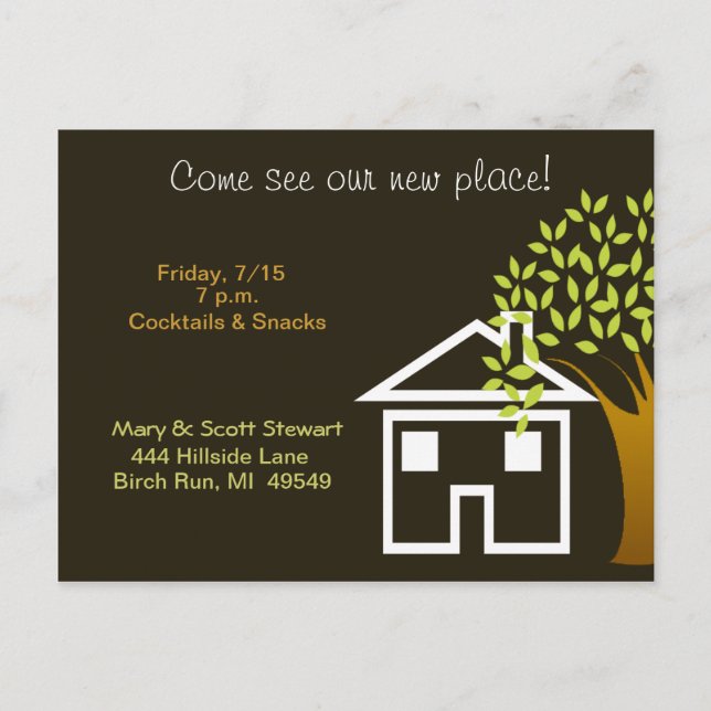 Cartão Postal De Convite Nosso novo lugar (Frente)