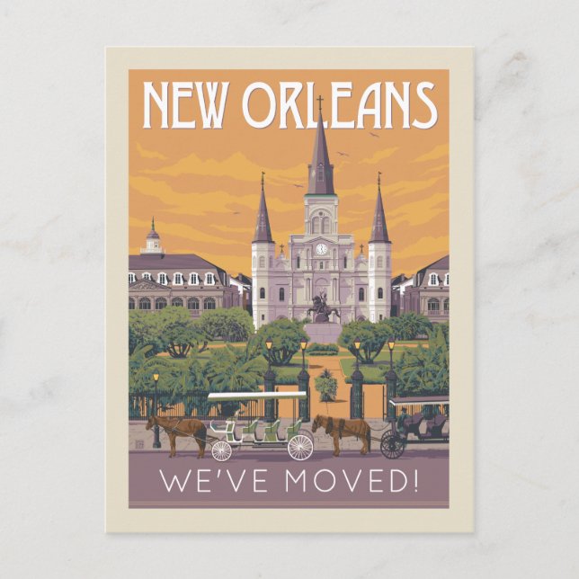 Cartão Postal De Convite Nova Orleans, LA | Nós nos movemos (Frente)