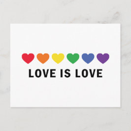 Cartão Postal De Convite "O Amor é Amor" Orgulho LGBTQ+