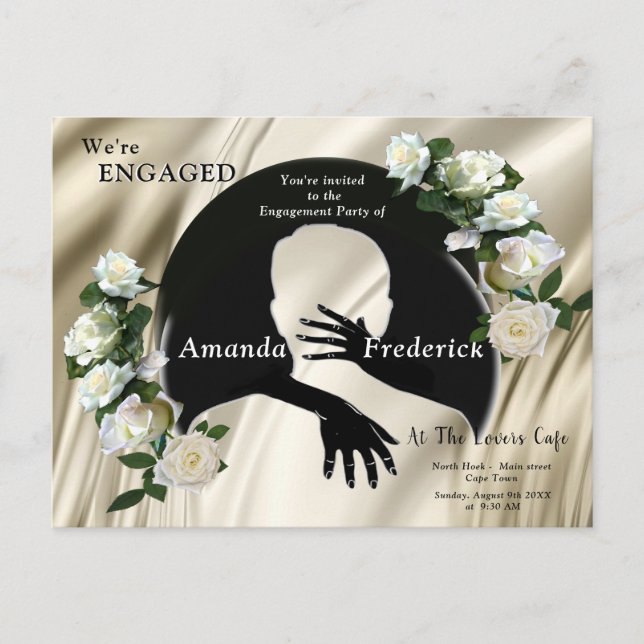 Cartão Postal De Convite O amor é tudo que há Noivado (Frente)