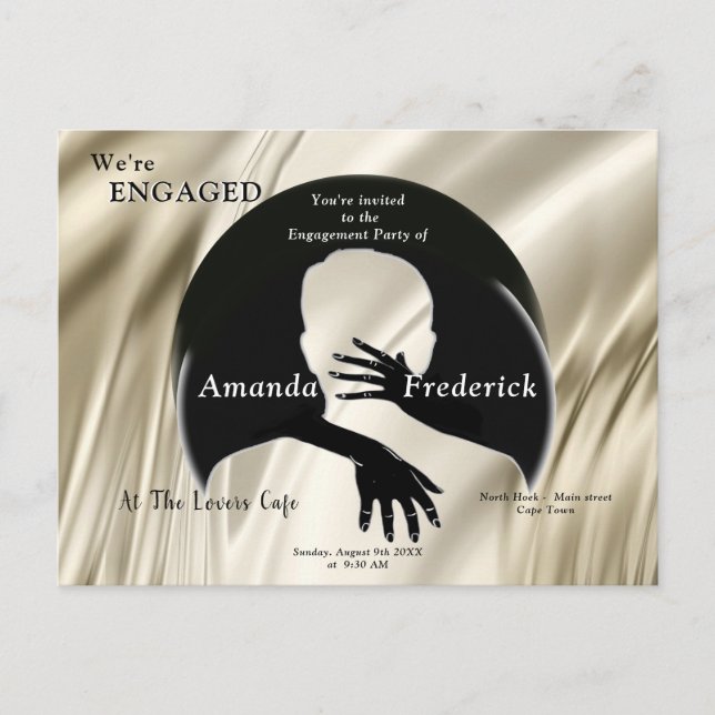 Cartão Postal De Convite O amor é tudo que há Noivado (Frente)