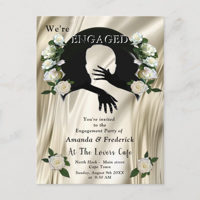 Cartão Postal De Convite O amor é tudo que há Noivado (Frente)