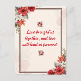 Cartão Postal De Convite O amor nos uniu, e o amor nos levará adiante
