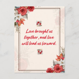 Cartão Postal De Convite O amor nos uniu, e o amor nos levará adiante