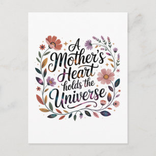 Cartão Postal De Convite O Coração de uma Mãe Abraça o Universo