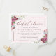 Cartão Postal De Convite O ouro cor-de-rosa cora chá de panela floral da (Frente/Verso In Situ)