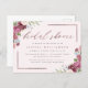 Cartão Postal De Convite O ouro cor-de-rosa cora chá de panela floral da (Frente/Verso)