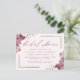 Cartão Postal De Convite O ouro cor-de-rosa cora chá de panela floral da (Em pé/Frente)