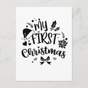 Cartão Postal De Convite O Primeiro Natal do Bebê da Família Correspondente