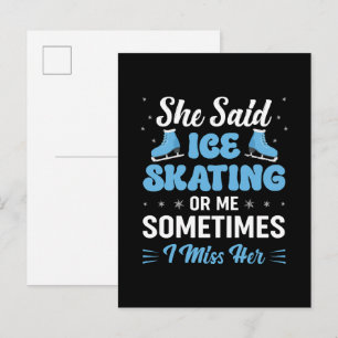 Cartão Postal De Convite O Rink de Gelo Cute Sincronizado está Chamando