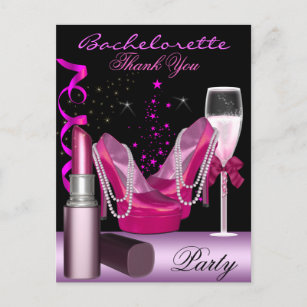 Cartão Postal De Convite O rosa do batom da festa de solteira calça