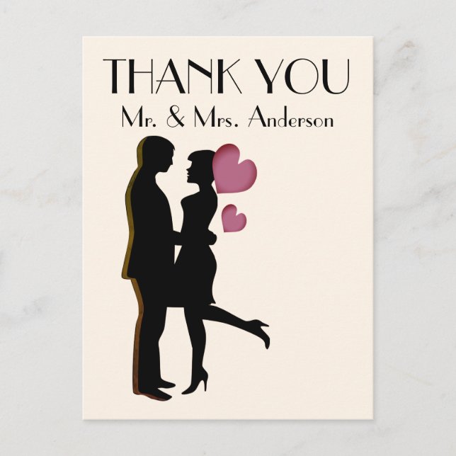 Cartão Postal De Convite Obrigado bonito que você Postcard (Frente)