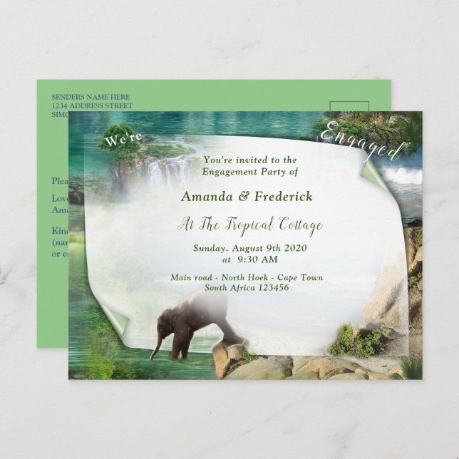 Cartão Postal De Convite Oceanos e Rios Mundiais, Lagos e Atividades Esport (Frente/Verso)