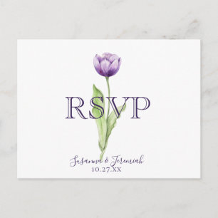 Cartão Postal De Convite Opção de Refeição de RSVP de Casamento de Tulipa R