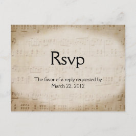 Cartão Postal De Convite Opções de Janto de RSVP de Música da Planilha
