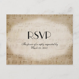 Cartão Postal De Convite Opções de Janto RSVP de Tema de Música da Planilha